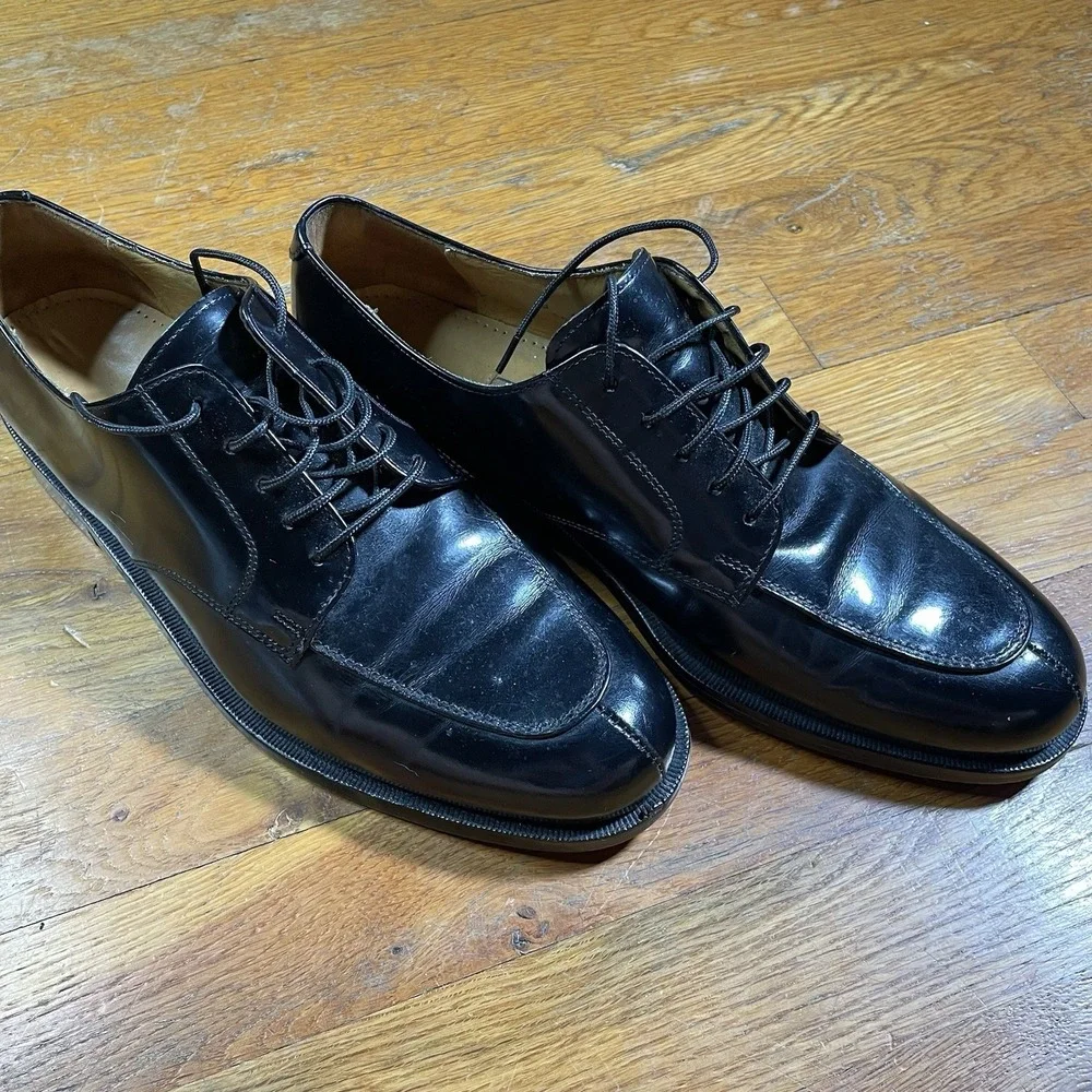 Cole Haan Men Oxford Split Toe Shoes Sz 9 D Black Leather like JM Weston